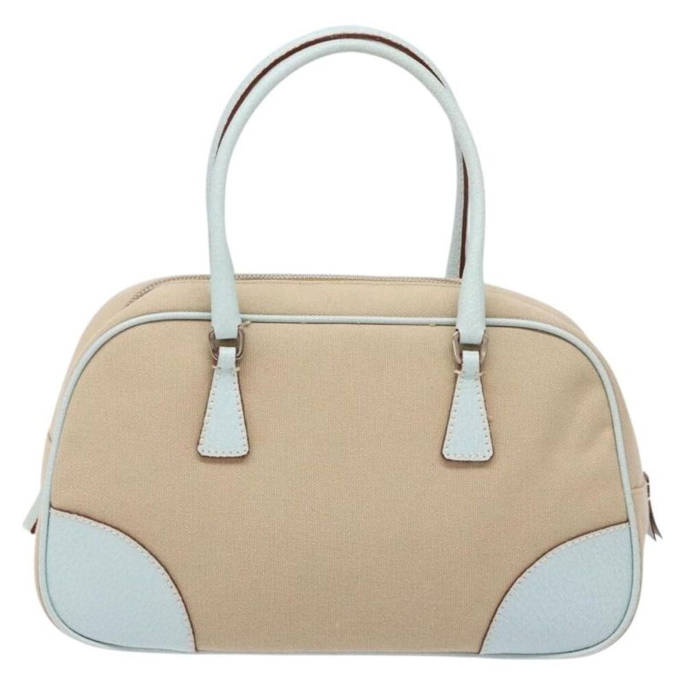 Alaia Bauletto Canvas With Leather Beige Canvas Handbag